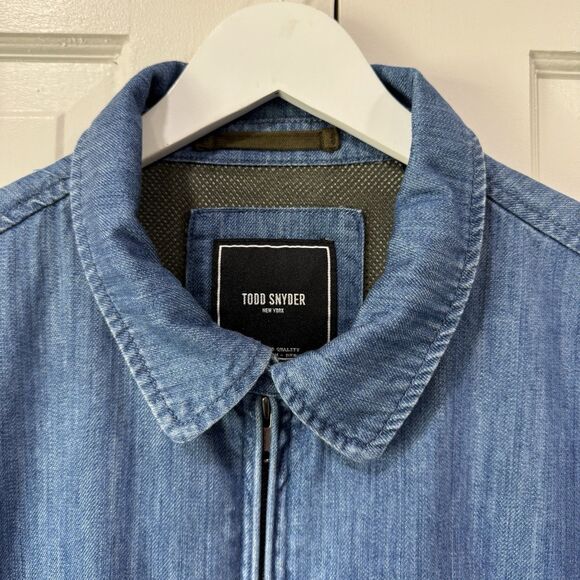 Todd Snyder Easy Going Release Denim Club Jacket Men’s XXL Zipper Bomber Blue - Picture 5 of 15
